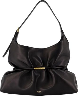 Balmain Sphynx Medium Bag - Dames - Schoudertassen - Zwart - ONE Size - Leer - Tassen