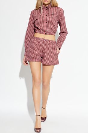 VETEMENTS Plaid Pattern Shorts, Womens, Red