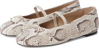 Stuart Weitzman Prima Bow Ballet Maryjane Womens Dress Flat Shoes Cream/Linen : 10.5 M, Leather