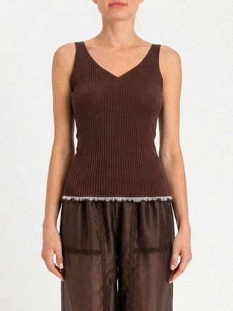Twinset Top in maglia di cotone a coste Twinset