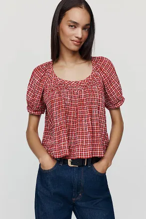 Pilcro Smocked Swing Blouse