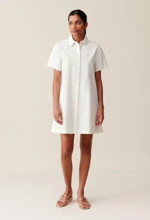 Claudie Pierlot Robe chemise courte brodée