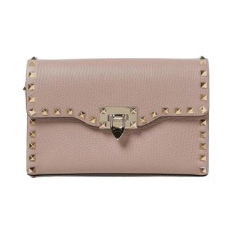 Valentino Garavani Cross Body Bags, female, Pink, ONE SIZE, Rockstud Calfskin Clutch