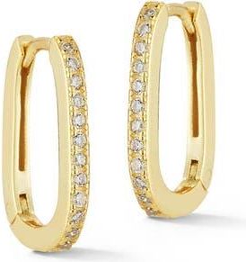 Glaze Jewelry Cubic Zirconia Oval Huggie Hoop Earrings in Gold at Nordstrom Rack