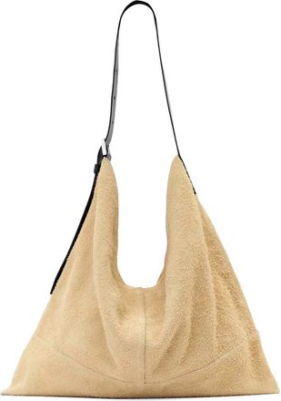 AllSaints Asha Suede Shoulder Bag in Sahara White at Nordstrom