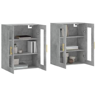 Berkfield Home Wall Mounted Cabinets 2 pcs Concrete Grey Engineered Wood