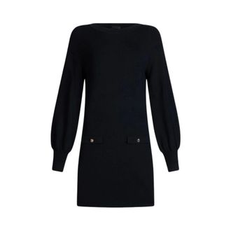 Liu Jo Kleedjes, Dames, Zwart, M, Korte Gebreide Jurk