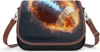 Generic Fire Thunder Football Crossbody Bags for Women Shoulder Messenger Bag Purse Handbags