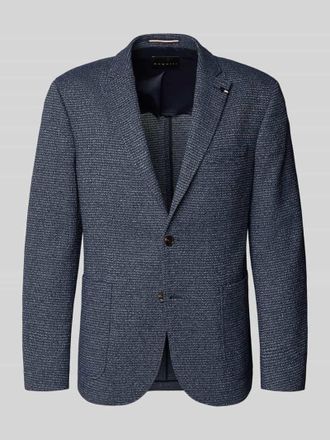 Bugatti Slim Fit 2-Knopf-Sakko mit Strukturmuster in Jeansblau, Gr&ouml;&szlig;e 106