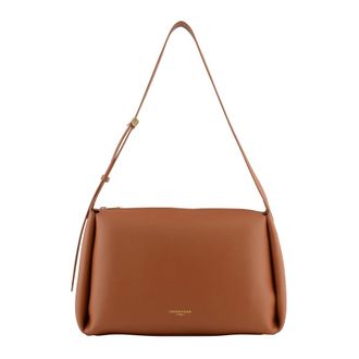 Pourchet Tassen, Dames, Bruin, ONE Size, Leer, S&eacute;vign&eacute; Schoudertas