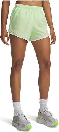 Under Armour Fly By Shorts Womens Shorts Lumos Lime/White/Reflective : LG (US 12-14), Mesh/Polyester