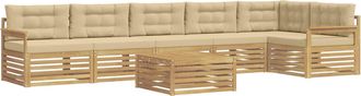 vidaXL Conjunto De Sof&aacute;s De Exterior 7 Uds. Y Beige Vidaxl