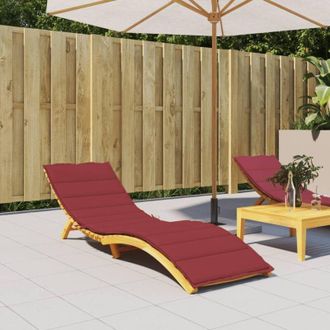 vidaXL Coj&iacute;n De Tumbona De Tela Oxford Rojo Tinto 200x60x3 Cm Vidaxl
