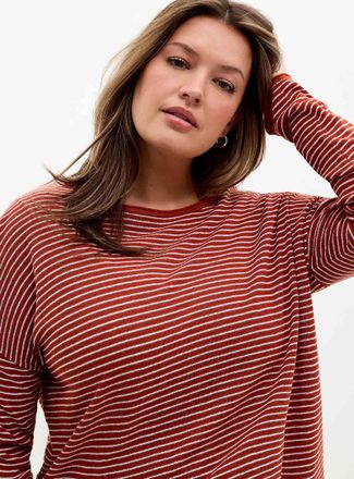 Contemporaine Womens Reprocessed linen striped sweater