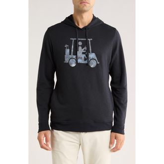 Travis Mathew Social Jet Lag Graphic Hoodie in Black at Nordstrom Rack, Size Medium