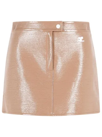 Courr&egrave;ges Minifalda de vinilo Courreges Reedition Bronzer