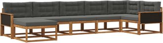 vidaXL Conjunto De Sof&aacute;s De Exterior 7 Uds. Natural Y Antracita Vidaxl