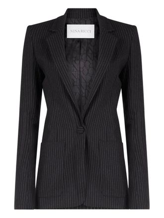 Nina Ricci Wollen blazer met krijtstreep - Zwart