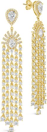 Sterling Forever Selma Cubic Zirconia Statement Drop Earrings in Gold at Nordstrom Rack