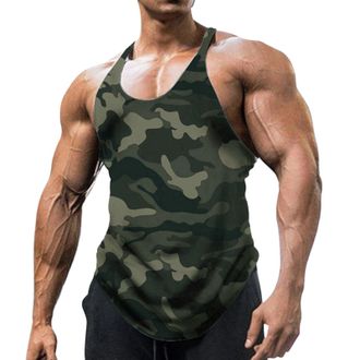 Generic Mens Vest Tops Camo - Vest Tank Tops For Men Outdoor Sports, Fitness Tops Gym Sleeveless Shirt Tank Top Bodybuilding Vest Quick Dry T Shirt For Runnin