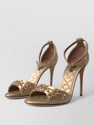 Dolce & Gabbana silk crystal embellished ankle strap sandals