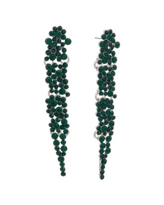 Kenneth Jay Lane Silver Plated Rhinestone Chandelier Earrings