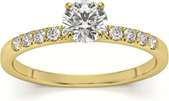 Pompeii3 1/2Ct Round Cut Diamond Engagement Ring in White Yellow or Rose Gold