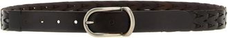 Brunello Cucinelli Dark Brown Braided Leather Belt