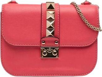 Valentino Pre-owned Glam Lock Crossbody - Dames - Vintage Schoudertas - Roze - ONE Size - Leer - Vintage