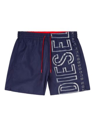 Diesel Soccer-41-D-Core drawstring swim shorts - Blue