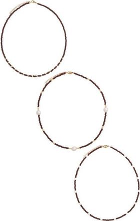 Petit Moments Gleam Set of 3 Necklace in Brown at Nordstrom