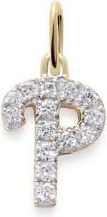 Monica Vinader Lab Grown Diamond Initial Pendant Charm in 14K Gold P at Nordstrom