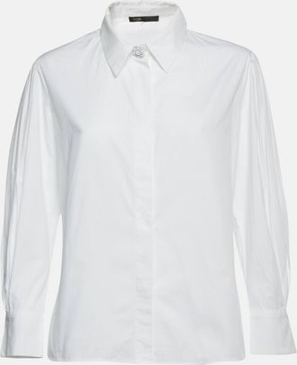 Maje White Cotton Puff Sleeve Shirt
