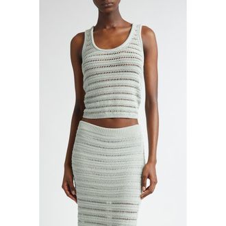 A.L.C. Kira Open Stitch Cotton Blend Sweater Tank in Cascade at Nordstrom Rack, Size X-Large