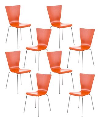 Clp Set 8x Sillas De Visita Aaron Naranja