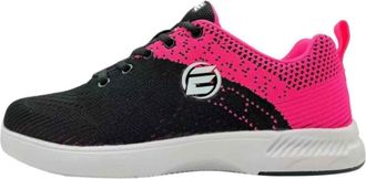 Elite Womens Comfort Bowling Shoes - Universal Slide Soles, Ultra Light-Weight Mesh Athletic Style for Bowlers, Black/Pink, 4 UK