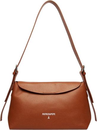 Patrizia Pepe Leren Schoudertas - Dames - Schoudertassen - Bruin - ONE Size - Leer - Tassen