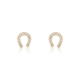 The Lovery Mini Diamond Horseshoe Stud Earrings
