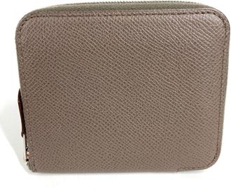 Herm&egrave;s Gray Epsom Leather Coin Purse/Coin Case (Pre-Owned)
