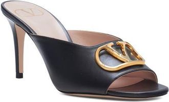Valentino Garavani VLOGO Signature Sandal in Black at Nordstrom, Size 10.5Us