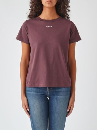 Pinko T-shirt in cotone a maniche corte con logo a contrasto