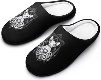 Generic Sphynx Cat Octopus Skull Tentacles Cotton Slippers for Women Memory Foam Comfy House Shoes with Anti-Skid Rubber Sole