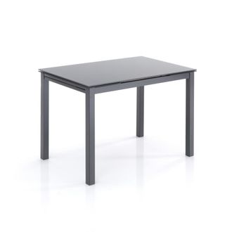 Oresteluchetta Mesa extensible de cristal templado gris cm. Al.76 x l.110 x p.70