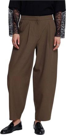 Ichi Pantaloni Larghi Fava - - Trousers - Donna - Marrone - S