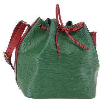 Louis Vuitton Bicolor Petit Noe Epi Leather Green Leather Handbag (Pre-Owned)