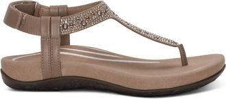 Aetrex Womens Slingback Thong Sandal In Taupe