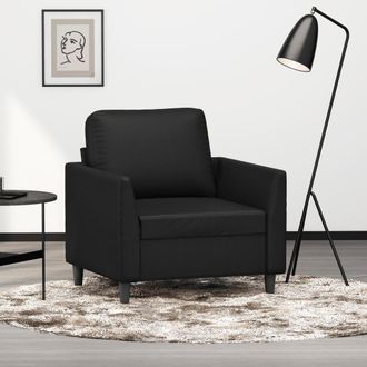 vidaXL Sill&oacute;n Cuero Sint&eacute;tico Negro 60 Cm Vidaxl