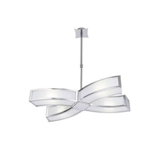 Netlighting Duna E27 Ceiling Pendant 4 Light E27 Polished Chrome White Acrylic in Grey