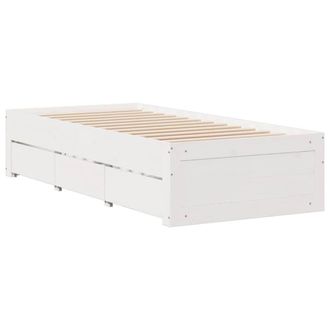 Berkfield Home Durable Bed Frame Frame w/Drawers White 75x190 cm Small Single So