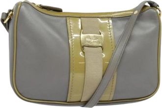 Ferragamo Pre-owned Leren Schoudertas - Dames - Vintage Schoudertas - Grijs - ONE Size - Leer - Vintage